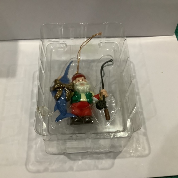 1996 vintage collectible Christmas ornament, fishing santa - Picture 2 of 4